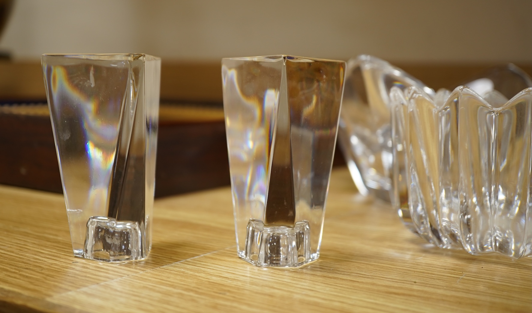 A collection of Orrefors and Waterford ‘Evolution’ glass, tallest 29cm